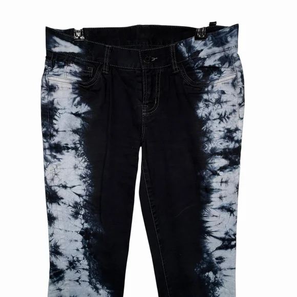 Vintage London Jean Stretch Cotton Pants Midnight Tie Dye Sides Size 0 - Picture 2 of 9